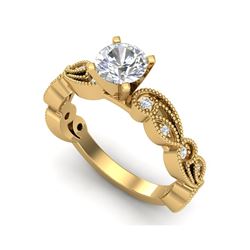 1.01 ctw VS/SI Diamond Solitaire Art Deco Ring 18K Yellow Gold