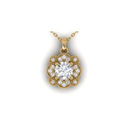 0.75 ctw VS/SI Diamond Art Deco Necklace 18K Yellow Gold
