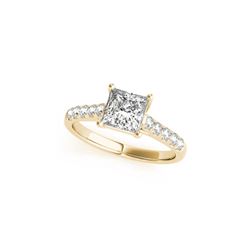 0.85 ctw Certified VS/SI Princess Diamond Ring 18K Yellow Gold