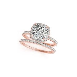 1.26 ctw Certified VS/SI Cushion Diamond 2pc Set Ring Halo 14K Rose Gold