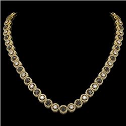 20.35 ctw Black & Diamond Micro Pave Necklace 18K Yellow Gold