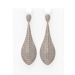 7.03 ctw Diamond Earrings 18K Rose Gold