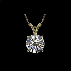1.55 ctw Certified Quality Diamond Necklace 10K Yellow Gold