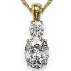 1.25 ctw Oval Cut Diamond Designer Necklace 18K Yellow Gold