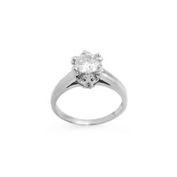 1.0 ctw Certified VS/SI Diamond Ring 18K White Gold