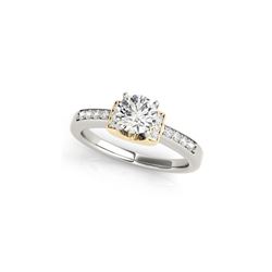 0.61 ctw Certified VS/SI Diamond Solitaire Ring 18K White & Yellow Gold