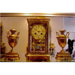 Clock made of brass and enamel