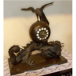 Clock in form of a dragon, bronze