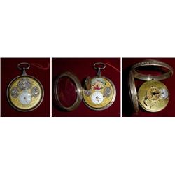 Erotic Pocket Watch in silver