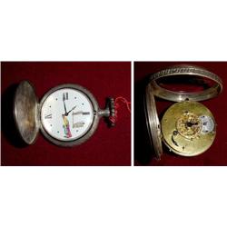 Erotic Pocket Watch, silvered case