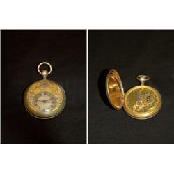 Pocket Watch in silver with automaton