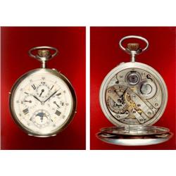 Pocket Watch in silver, triple dates
