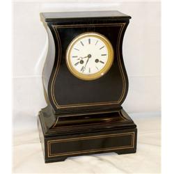 Chimney Clock, black lacquered wood