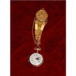 Pocket Watch with chatelaine in gold