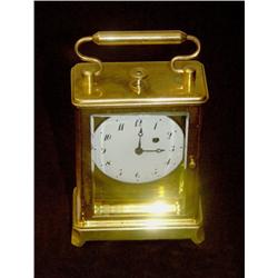 Travelling Alarm Clock in pol. Brass
