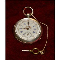 Pocket Watch in silver, key-wound