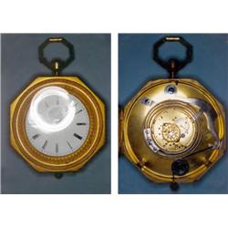 Coach Clock in hexagonal gilt case