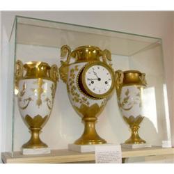 Empire Clock in gilt porcelain