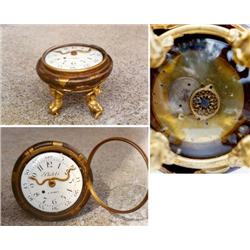 Very rare Table Clock, gilt bronze
