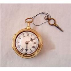 Pocket Watch, double case, 18 ct gold