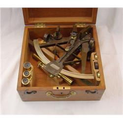 Sextant in blackened bronze, box