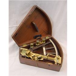 Sextant in ebony and polished brass