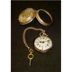 Pocket Watch in double case with chain