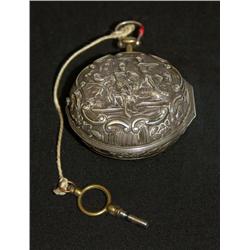 Pocket Watch, double case in silver