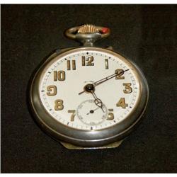 Alarm Pocket Watch, burnished steel