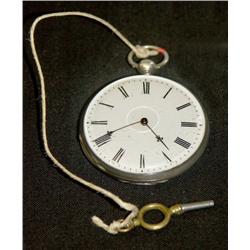 Pocket Watch in silver, key-wound
