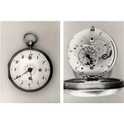 Alarm Pocket Watch, silver guilloché