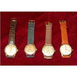 Lot of 4 gold-plated Wristwatches