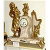 Image 1 : Clock in pink marble, figures in bronze