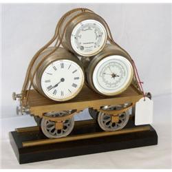 Clock in marble and bronze