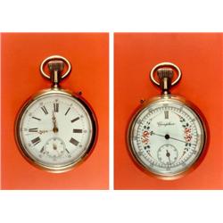 Pocket Watch Chronograph, double face