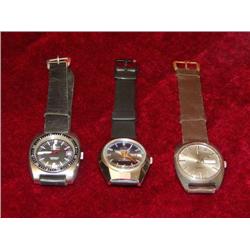 Lot of 3 Wristwatches, steel