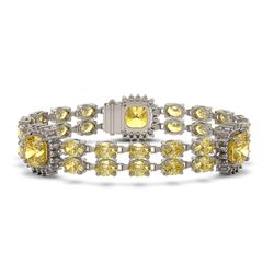 38.13 ctw Citrine & Diamond Bracelet 14K White Gold