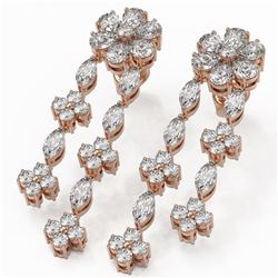 6 ctw Pear and Marquise Diamond Earrings 18K Rose Gold