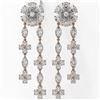 Image 2 : 6 ctw Pear and Marquise Diamond Earrings 18K Rose Gold