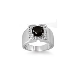 2.33 ctw VS Certified Black & White Diamond Men's Ring 10K White Gold