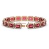 Image 2 : 26.38 ctw Tourmaline & Diamond Micro Pave Halo Bracelet 10K Rose Gold