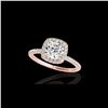 Image 1 : 1.5 ctw Certified Diamond Solitaire Halo Ring 10K Rose Gold