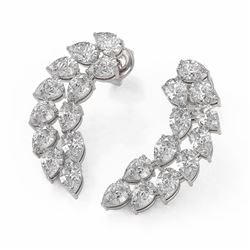 5.28 ctw Pear Diamond Designer Earrings 18K White Gold