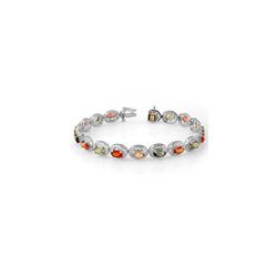 12.90 ctw Multi-color Sapphire Bracelet 18K White Gold