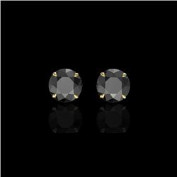 4 ctw Black Diamond Designer Earrings 18K Yellow Gold
