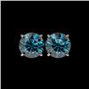 Image 1 : 5 ctw Certified Intense Blue Diamond Stud Earrings 10K Rose Gold