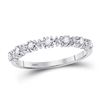 Image 1 : 10kt White Gold Round Diamond Stackable Band Ring 1/6 Cttw