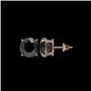 Image 2 : 5.15 ctw Fancy Black Diamond Solitaire Stud Earrings 10K Rose Gold