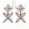 Image 2 : 1.5 ctw Marquise Cut Diamond Designer Earrings 18K Rose Gold