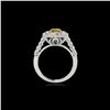 Image 2 : 2.3 ctw Certified SI/I Fancy Intense Yellow Diamond Ring 10K White Gold